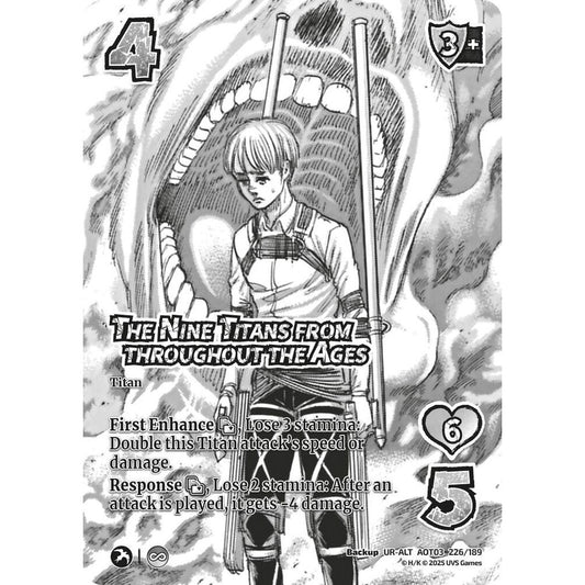 The Nine Titans from throughout the Ages 226/189 AOT03 Universus Attack on Titan: Apocalypse Backup UR-ALT