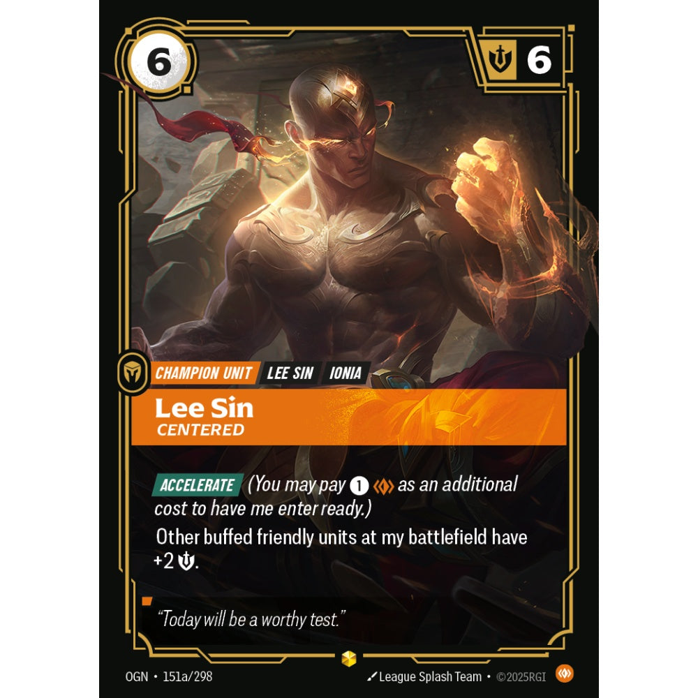 Lee Sin, Centered OGN-151a/298 Riftbound Card Game Origins Showcase