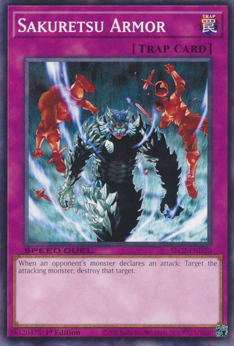Sakuretsu Armor RA03-EN130 Platinum Platinum Secret Rare Yu-Gi-Oh Quarter Century Bonanza in Art