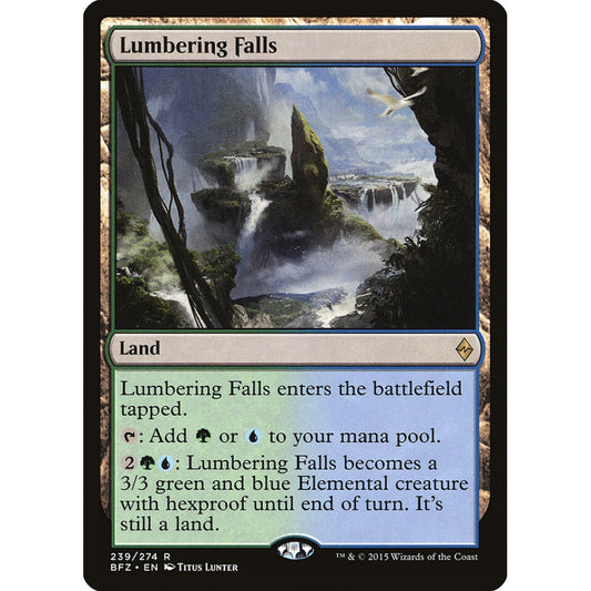 Lumbering Falls rare 239 Magic the Gathering Battle for Zendikar