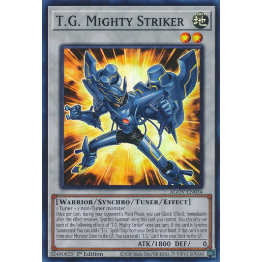 T.G. Mighty Striker AGOV-EN034 Super Super Rare Yu-Gi-Oh Age of Overlord in Art