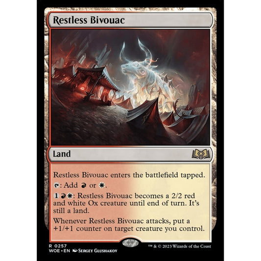 Restless Bivouac, rare, 257, Magic the Gathering, Wilds of Eldraine