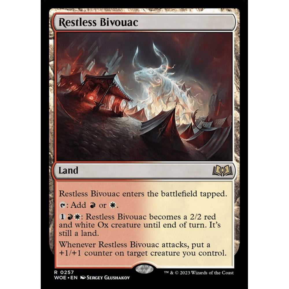 Restless Bivouac, rare, 257, Magic the Gathering, Wilds of Eldraine
