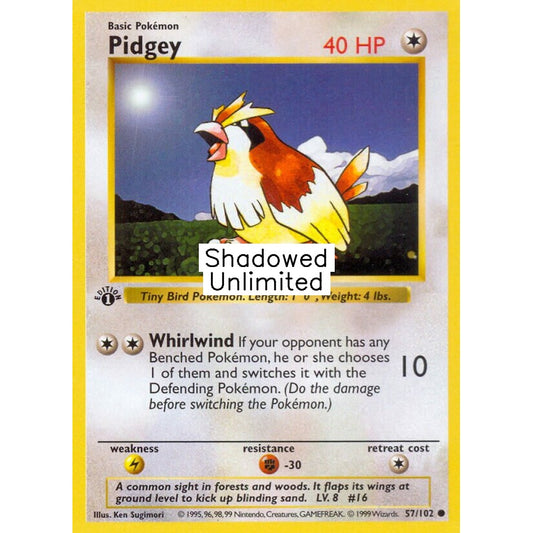 Pidgey Common 57/102 Pokemon Card Game Base Set