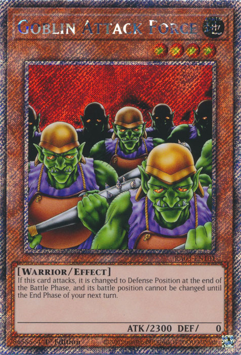 Goblin Attack Force RA03-EN101 Platinum Platinum Secret Rare Yu-Gi-Oh Quarter Century Bonanza in Art