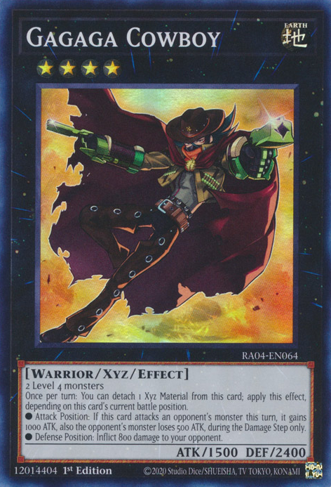 Gagaga Cowboy RA04-EN064 QCR Quarter Century Secret Rare Yu-Gi-Oh Quarter Century Stampede in Art