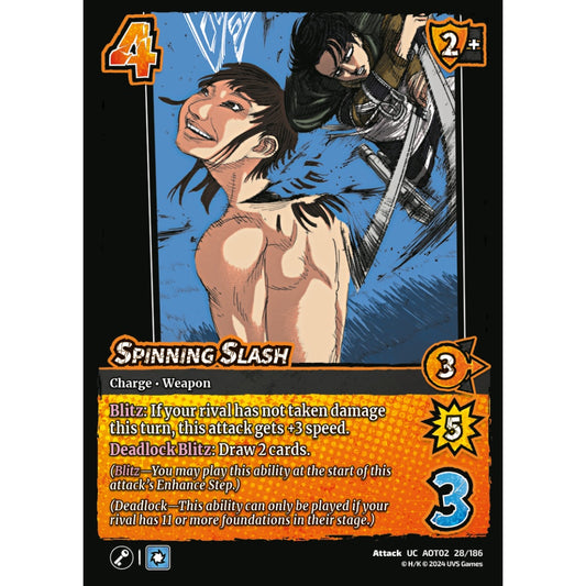 Spinning Slash, 28/186, AOT02, Universus, Attack on Titan: Origins of Power, Attack, UC