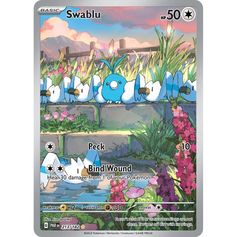 Swablu Illustration Rare 213/182 Pokemon Card Game Paradox Rift