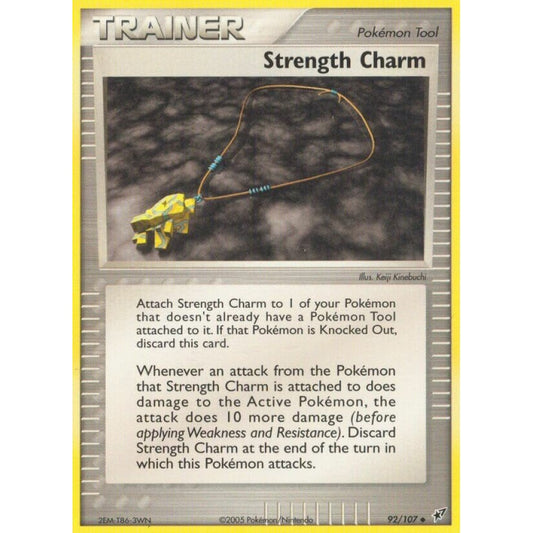Strength Charm Uncommon 92/107 Pokemon Card Game EX Deoxys