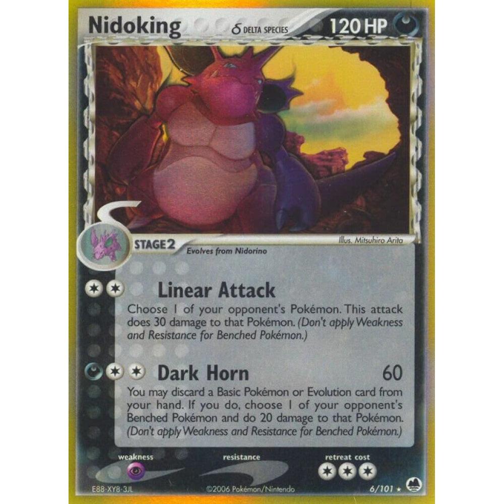 Nidoking Rare Holo 6/101 Pokemon Card Game EX Dragon Frontiers