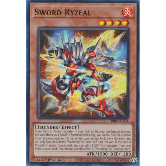 Sword Ryzeal CRBR-EN001 QCR Quarter Century Secret Rare Yu-Gi-Oh Crossover Breakers in Art