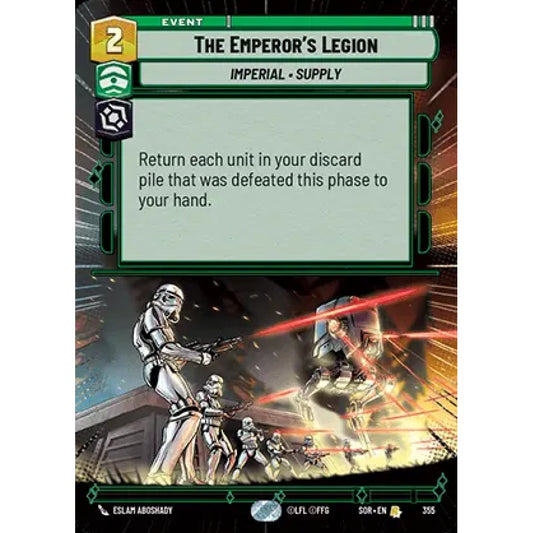 The Emperor's Legion, 355, R, Star Wars Unlimited, Sparks Of Rebellion