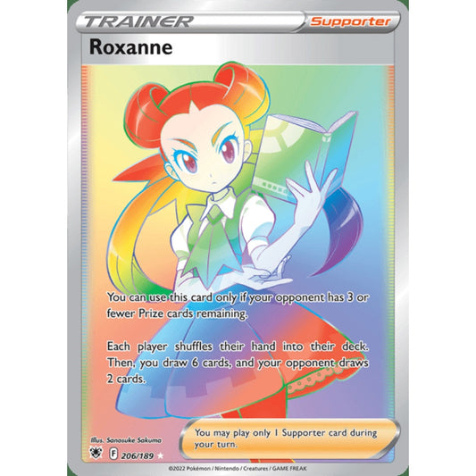 Roxanne Rainbow Rare 206/189 Pokemon Card Game Astral Radiance
