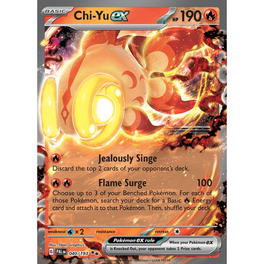 Chi-Yu ex Double Rare 040/193 Pokemon Card Game Paldea Evolved