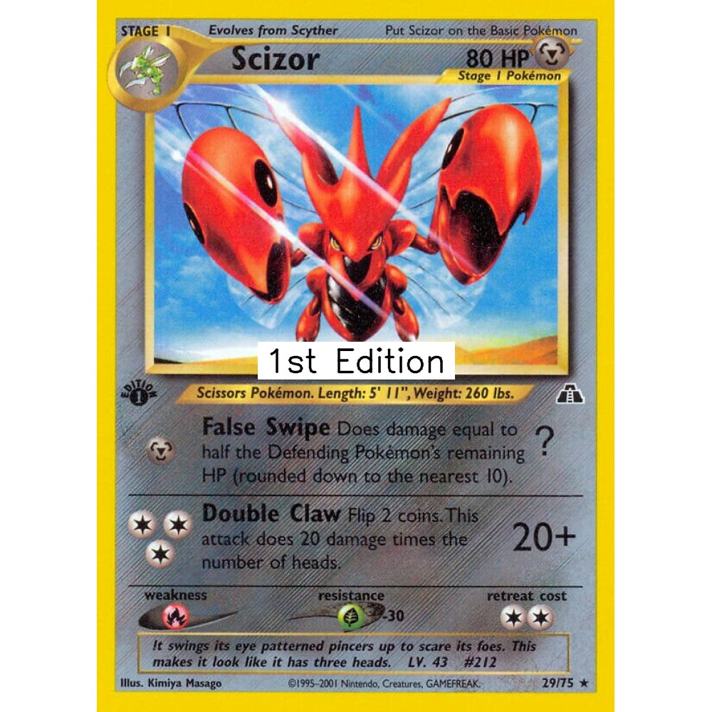 Scizor Rare 29/75 Pokemon Card Game Neo Discovery