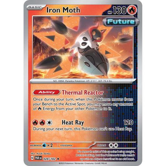 Iron Moth Rare 028/182 Pokemon Card Game Paradox Rift
