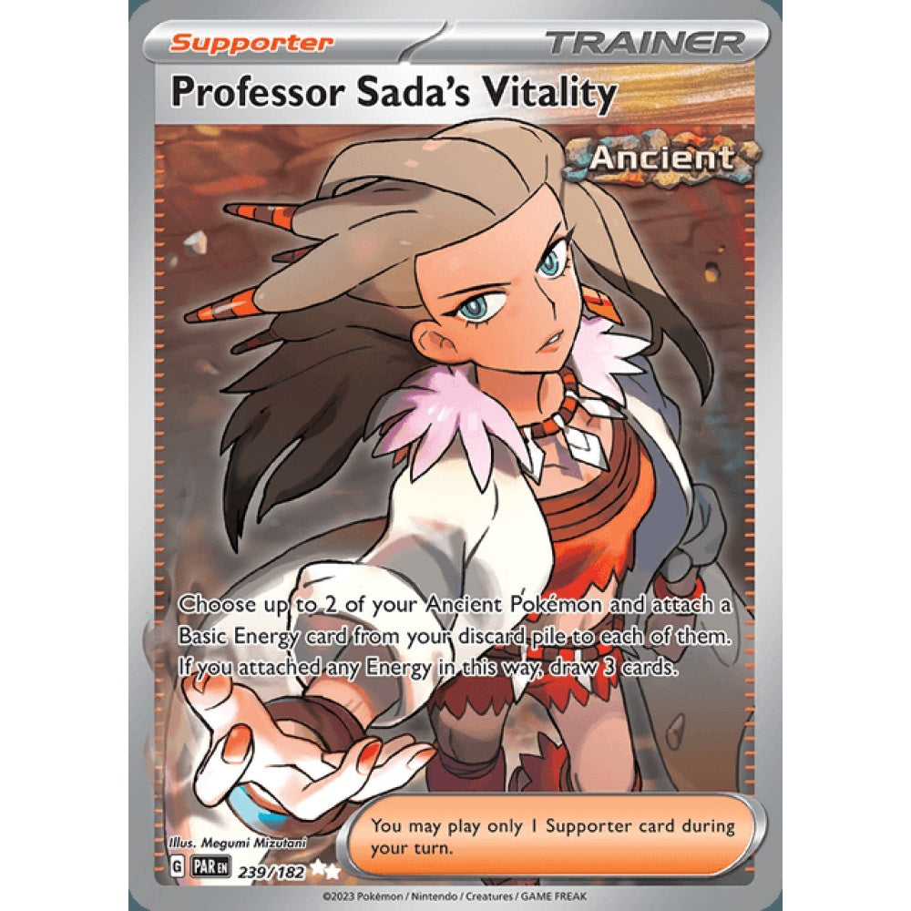 Professor Sada's Vitality Full Art 239/182 Pokemon Card Game Paradox Rift