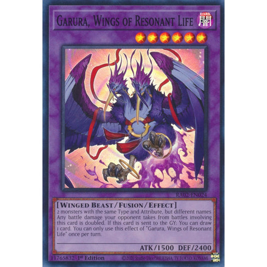 Garura, Wings of Resonant Life RA02-EN024 Platinum Platinum Secret Rare Yu-Gi-Oh 25th Anniversary Rarity Collection II in Art