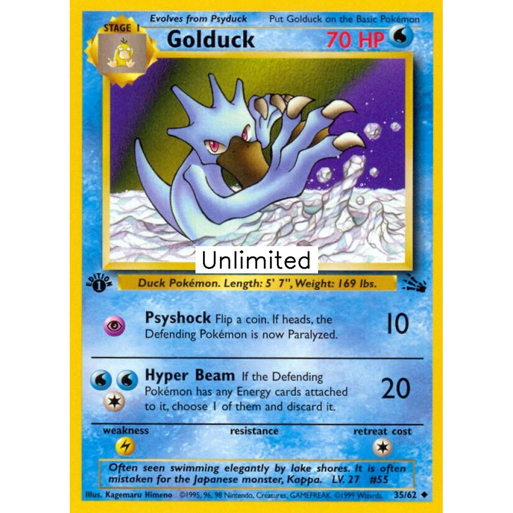 Golduck Uncommon 35/62 Pokemon Card Game Fossil