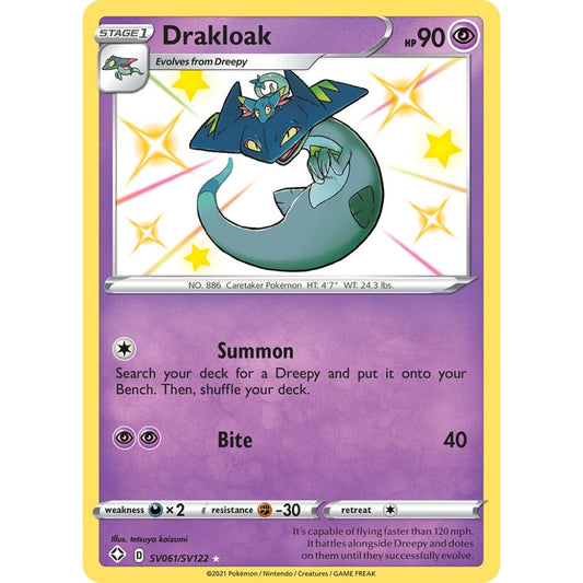Drakloak Rare Shiny SV061/SV122 Pokemon Card Game Shining Fates