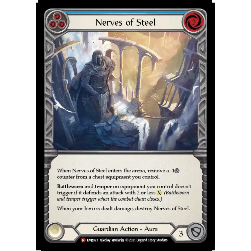 Nerves of Steel EVR023-RF Majestic Flesh & Blood Trading Card Game Everfest in Rainbow Foil Art