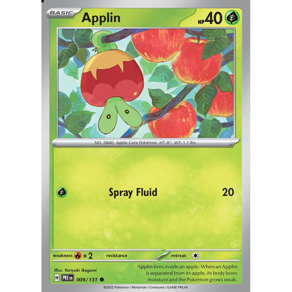 Applin Common 009/131 Pokemon Card Game Prismatic Evolutions