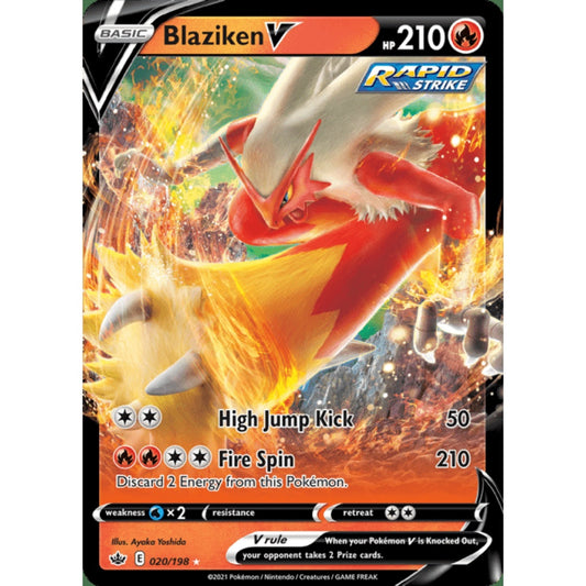 Blaziken V Double Rare 020/198 Pokemon Card Game Chilling Reign