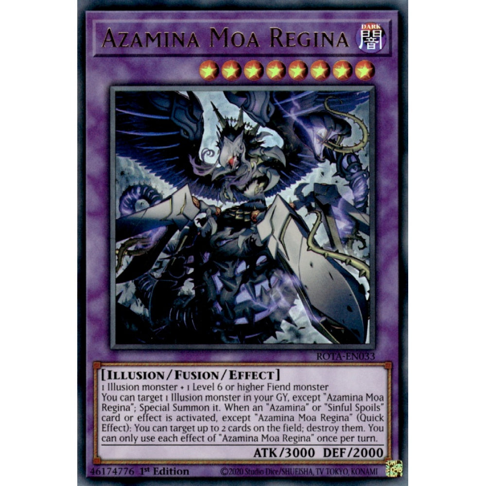 Azamina Moa Regina MP25-EN105 Prismatic Prismatic Secret Rare Yu-Gi-Oh 2025 Mega-Pack Tin in Art