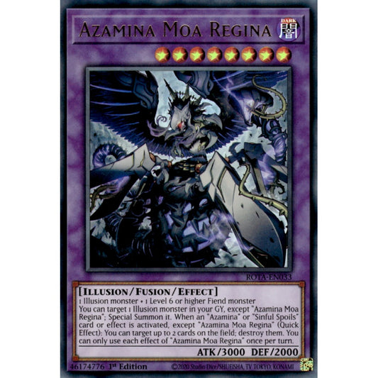 Azamina Moa Regina MP25-EN105 Prismatic Prismatic Secret Rare Yu-Gi-Oh 2025 Mega-Pack Tin in Art