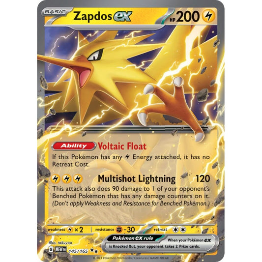 Zapdos ex Double Rare 145/165 Pokemon Card Game Pokémon 151