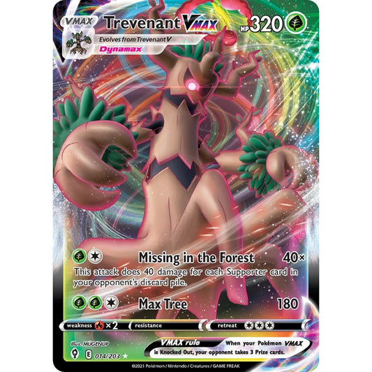 Trevenant VMAX Holo Rare VMAX 014/203 Pokemon Card Game Evolving Skies