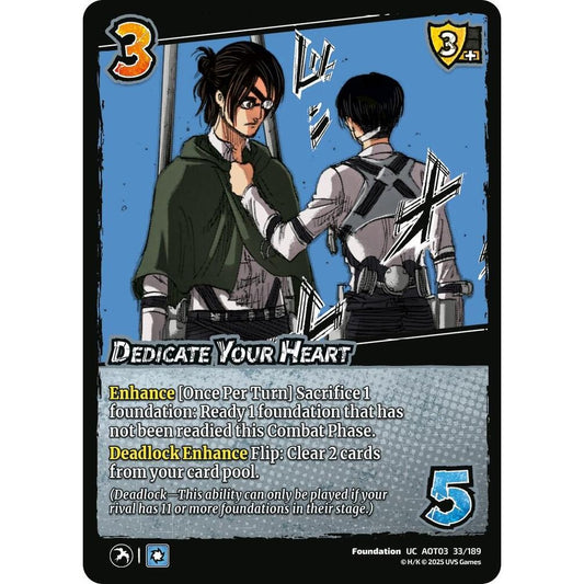 Dedicate Your Heart 33/189 AOT03 Universus Attack on Titan: Apocalypse Foundation UC