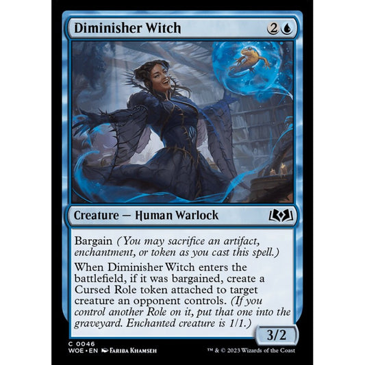 Diminisher Witch, common, 46, Magic the Gathering, Wilds of Eldraine