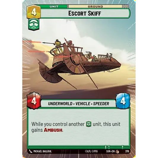 Escort Skiff, 378, C, Star Wars Unlimited, Sparks Of Rebellion