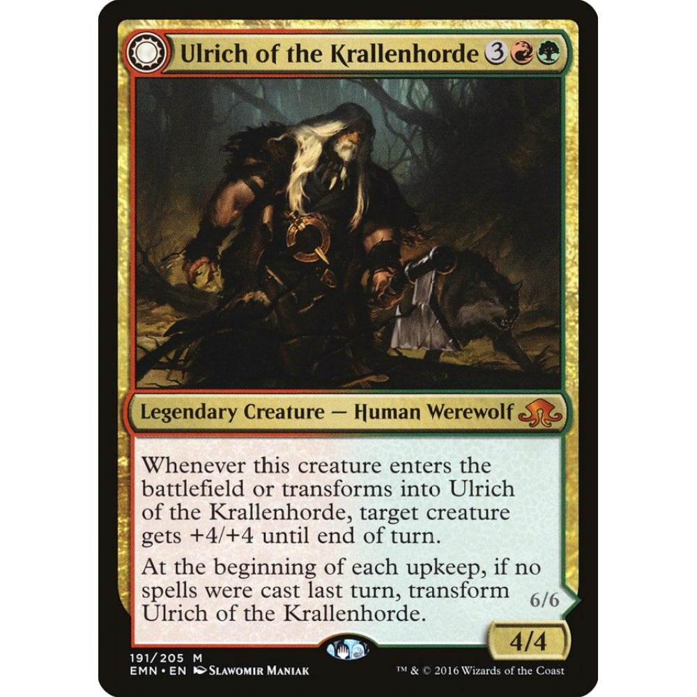 Ulrich of the Krallenhorde // Ulrich, Uncontested Alpha mythic 191 Magic the Gathering Eldritch Moon