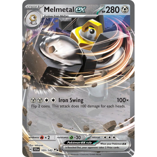 Melmetal ex Double Rare 105/142 Pokemon Card Game Stellar Crown