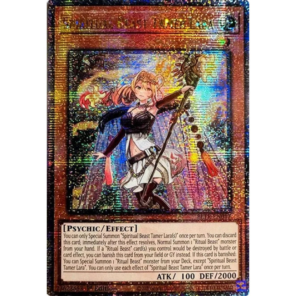 Spiritual Beast Tamer Lara, BLTR-EN017, Quarter Century Secret Rare, Yu-Gi-Oh!, Battles of Legend: Terminal Revenge
