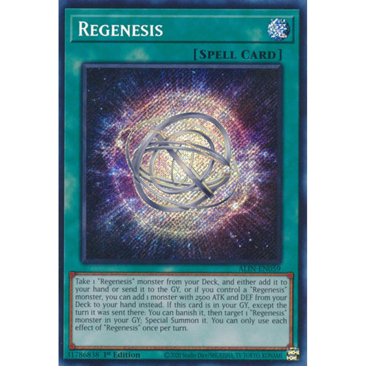 Regenesis ALIN-EN059 QCR Quarter Century Secret Rare Yu-Gi-Oh Alliance Insight in Art