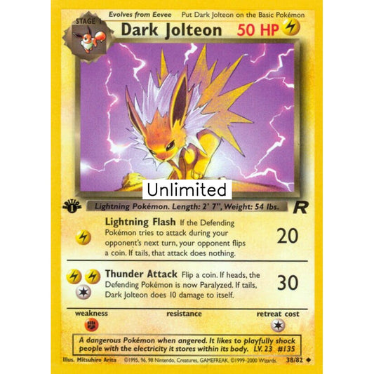Dark Jolteon Uncommon 38/82 Pokemon Card Game Team Rocket