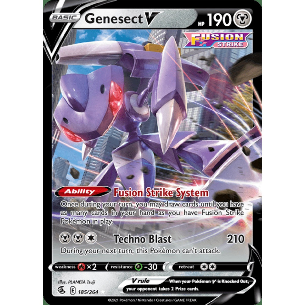 Genesect V Double Rare 185/264 Pokemon Card Game Fusion Strike