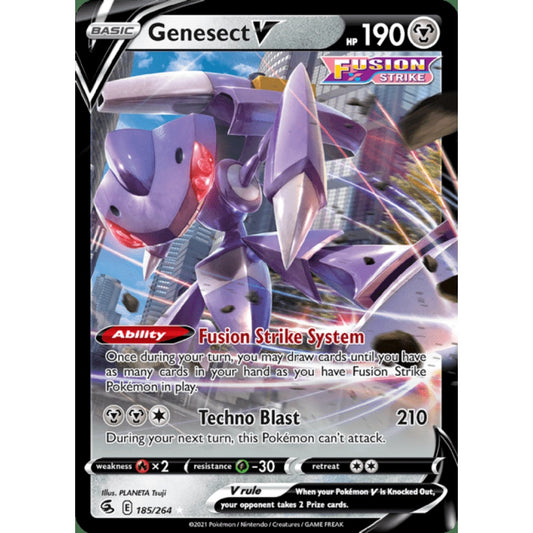 Genesect V Double Rare 185/264 Pokemon Card Game Fusion Strike
