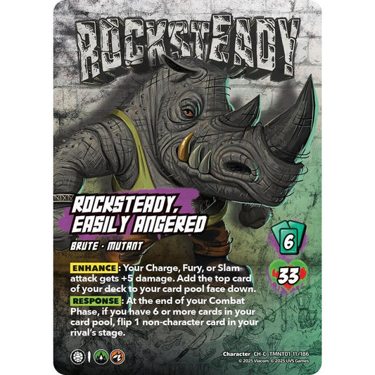 Rocksteady, Easily Angered 11/186 TMNT01 Universus Teenage Mutant Ninja Turtles Character CH-C