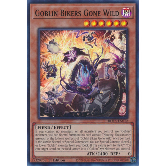 Goblin Bikers Gone Wild ROTA-EN012 Super Super Rare Yu-Gi-Oh Rage of the Abyss in Art