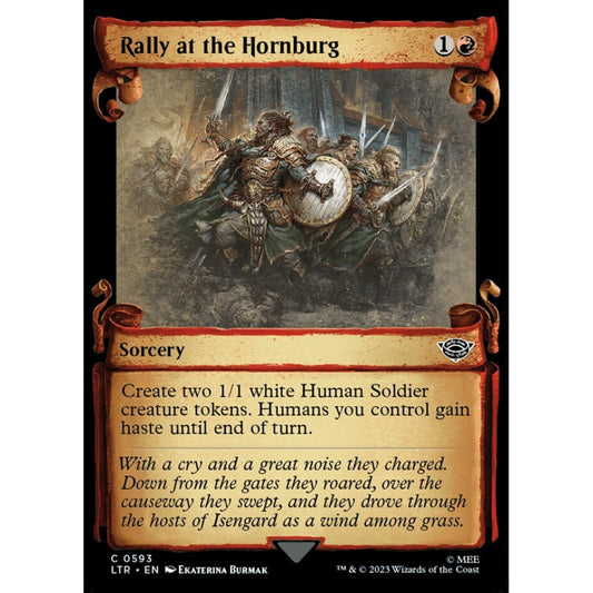 Rally at the Hornburg, common, 593, Magic the Gathering, The Lord of the Rings: Tales of Middle-earth