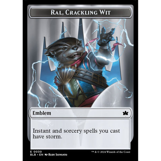 Ral, Crackling Wit Emblem, 30, common, Magic: The Gathering, Bloomburrow