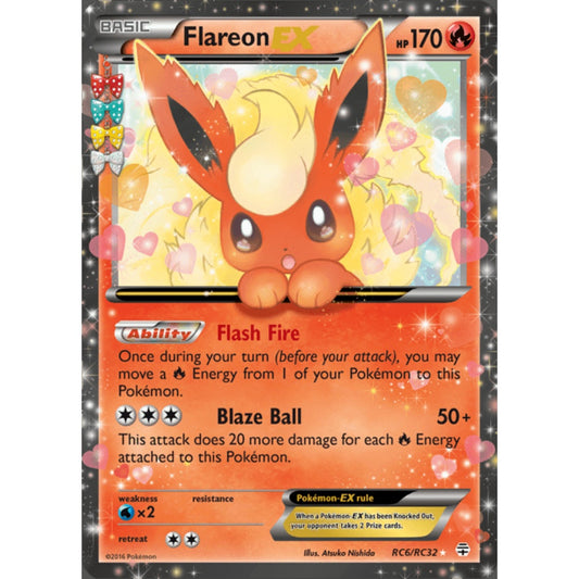 Flareon-EX Double Rare RC6/RC32 Pokemon Card Game Generations