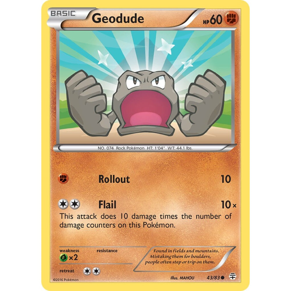 Geodude Common 43/83 Pokemon Card Game Generations