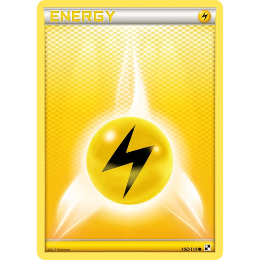 Lightning Energy Common 108/114 Pokemon Card Game Black & White