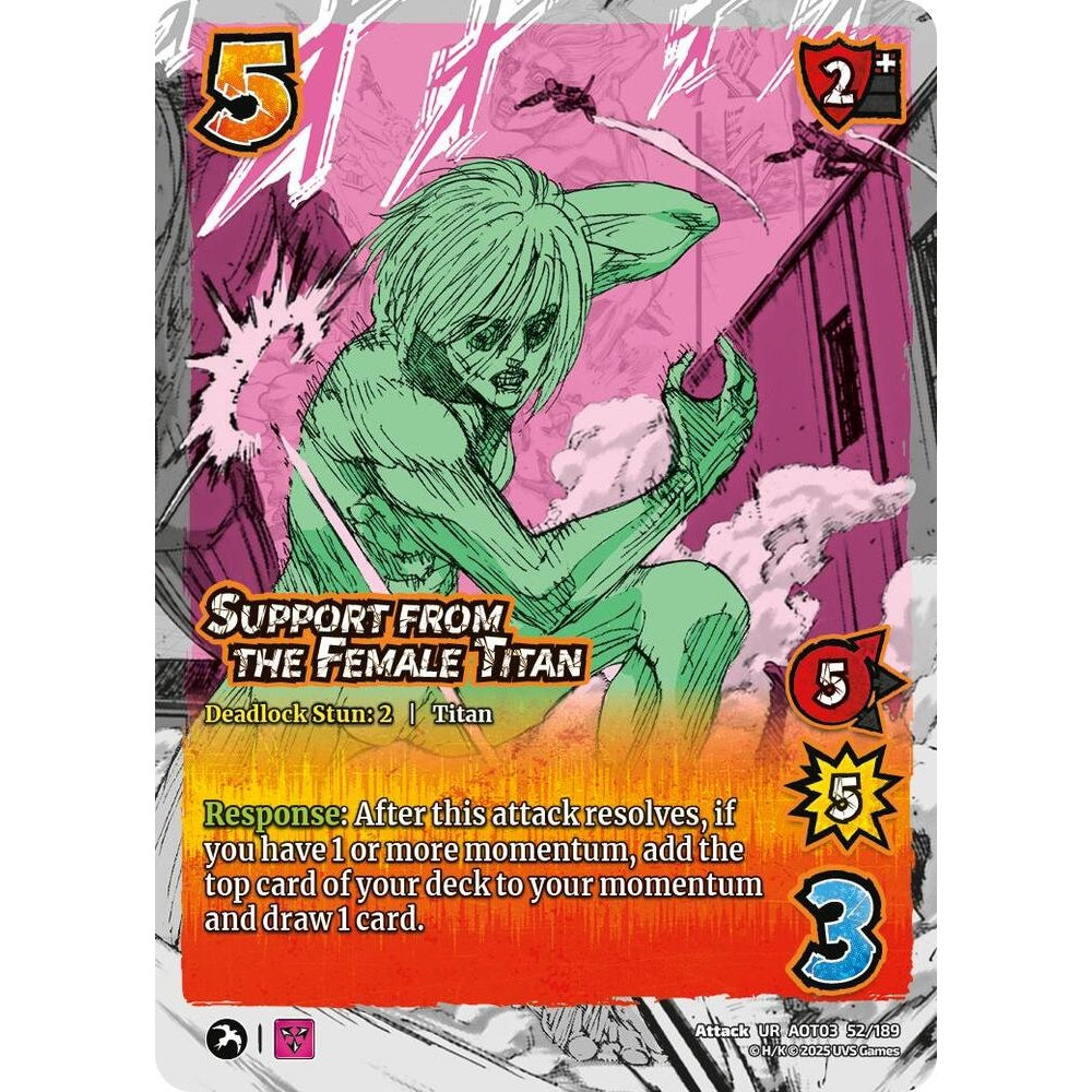 Support from the Female Titan 52/189 AOT03 Universus Attack on Titan: Apocalypse Attack UR