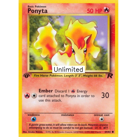 Ponyta Common 64/82 Pokemon Card Game Team Rocket